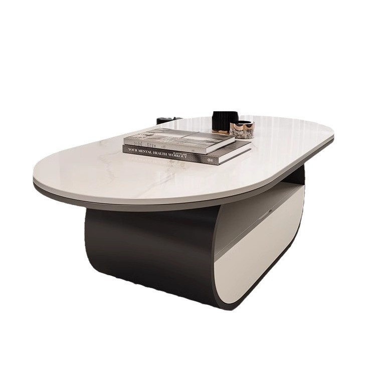Nuevo hogar moderno simple y lujoso mesas combinadas de moda mesa de té sala de estar de roca elíptica completa