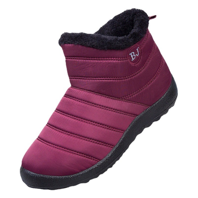 2023 Otoño e Invierno nuevos zapatos acolchados de algodón para mujer antideslizantes impermeables botas de nieve con cremallera a media pierna Amazon transfronterizo más el tamaño 43