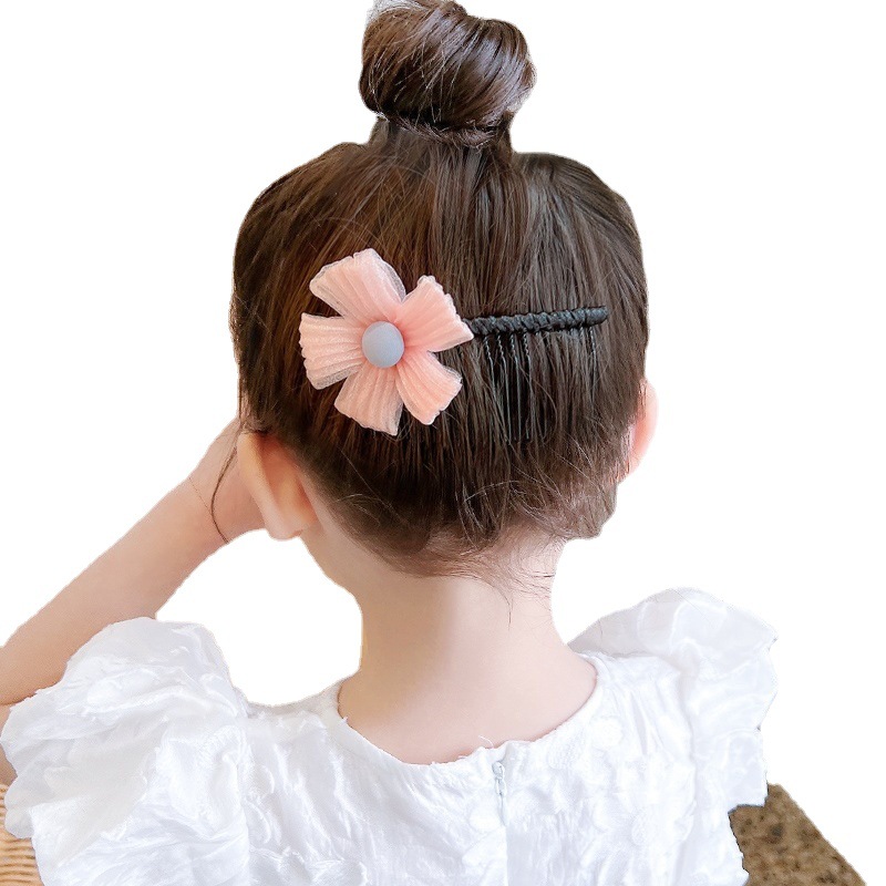 Niños artefactos de cabello rotos niñas arco de mariposa peinado de cabello rotos niñas franges de acabado de pinzas de cabello detrás de la cabeza peinado tarjeta de cabello