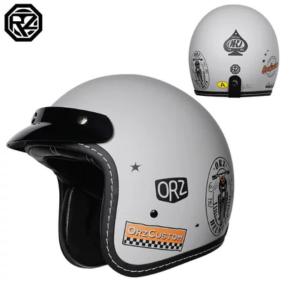 3/4 Helmet, Retro Half Helmet, Motorbike Helmet, Motosiklet kaskı (dəbilqə) - matte-gray-badge-special-price-m