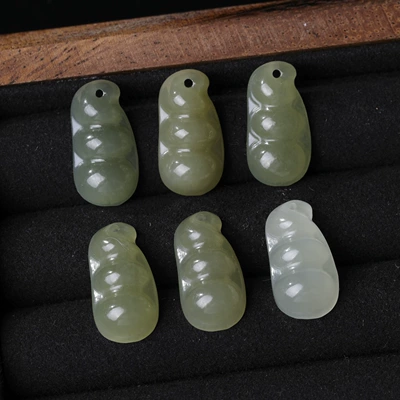 Natural Clear Water Hetian: Zərgərlik ara hissələri - 18-natural-hetian-jade-ping-an-bean