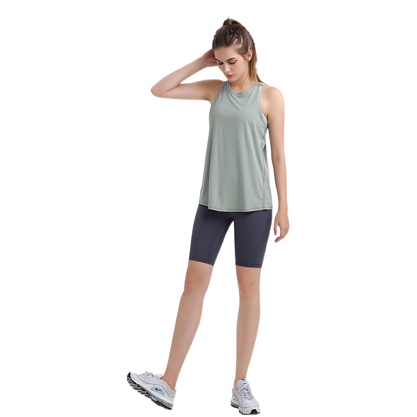 Spring, Summer and Autum New Style Nude-Feeling Skin-Friendly Strappy Vest for Women to Wear with Beautiful Back, Loose and Breathable Running Sports Blouse