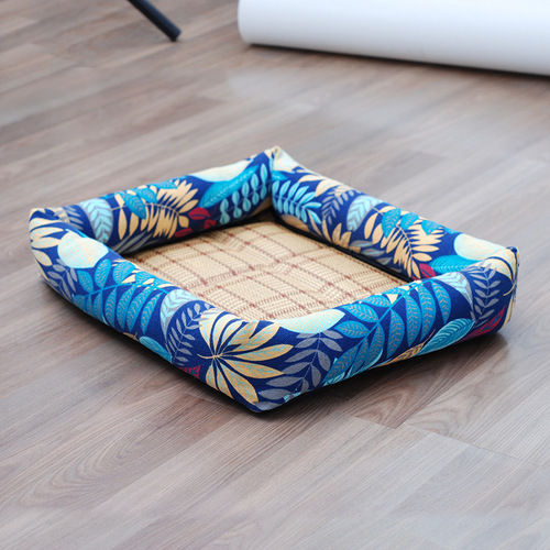 Pet Summer Cooling Wave Pet Bed Mat Edge Square Dog House Small Dog Poodle