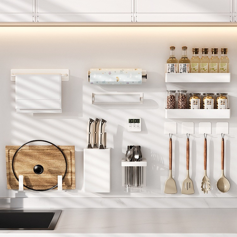 Magnetic Soft Cloth Enamel Board Replacement Magnetic Storage Rack Perforated Board Wall Hanging Rack Knife Rack Accessories Storage Rack