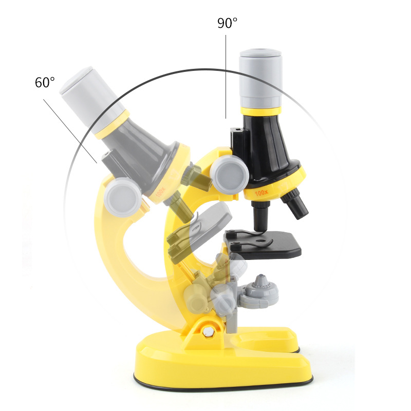La exportación transfronteriza 1200 veces microscopio traje de juguete estudiante de escuela primaria experimento biológico científico equipo Microscopio de juguete