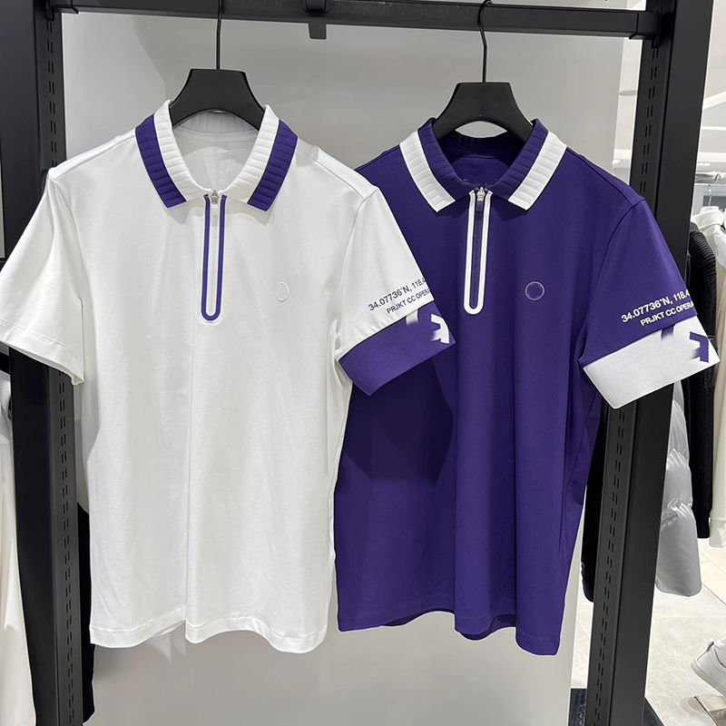 Korean Golf Summer New Men's Slim Slim Lapel Polo Shirt Casual Sports Short-Sleeved Top