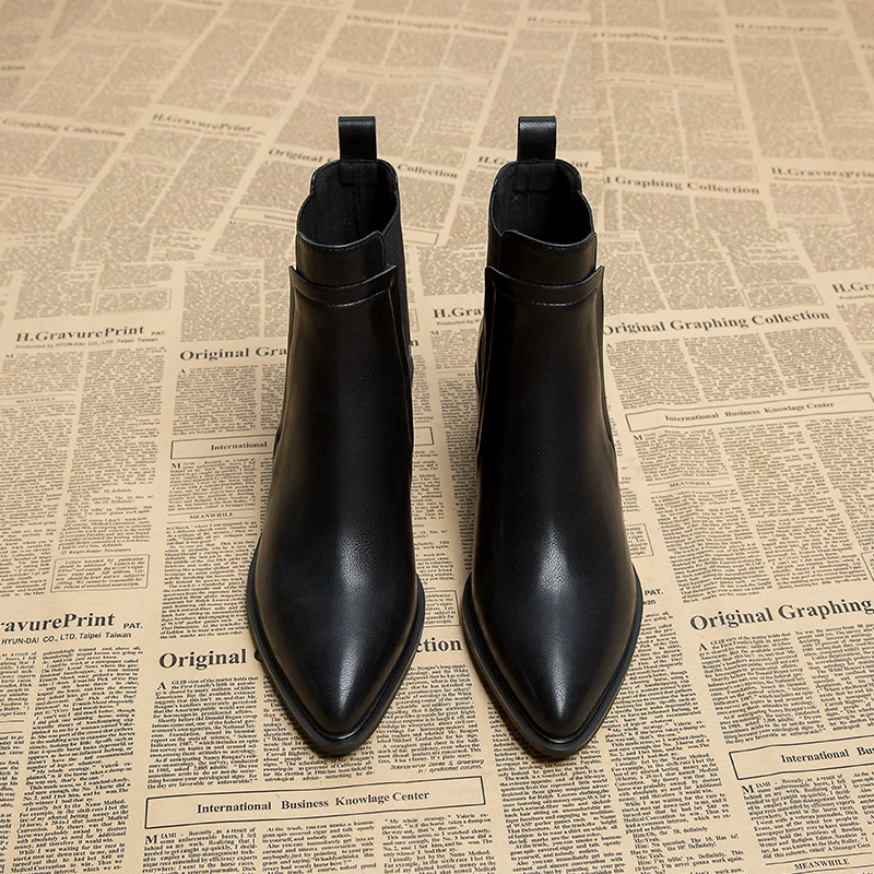 Женские ботинки челси весна-осень 2025, новые остроносые зимние ботинки, осенние ботинки, французские короткие ботинки и ботинки до щиколотки