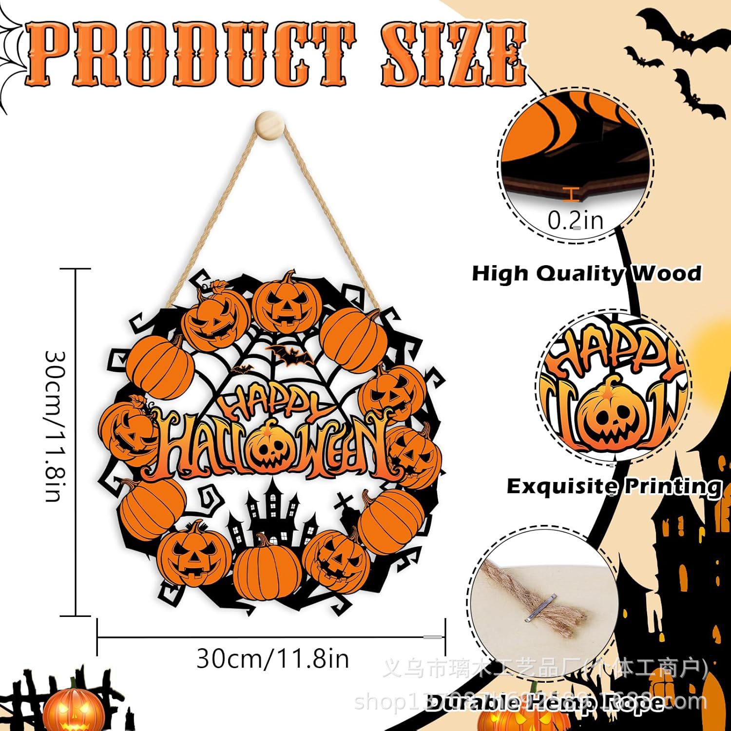 Nuevos productos transfronterizos de madera Halloween decoración de la atmósfera de la fiesta del hogar cabeza de ratón colgante decoración del patio vestíbulo
