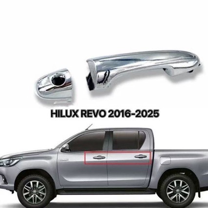 Hailakesi 69210-0K200 Chrome Door Handle for Hilux REVO 2015-2020 (Armrest, handle, handle) - driver-side-with-hole-chrome