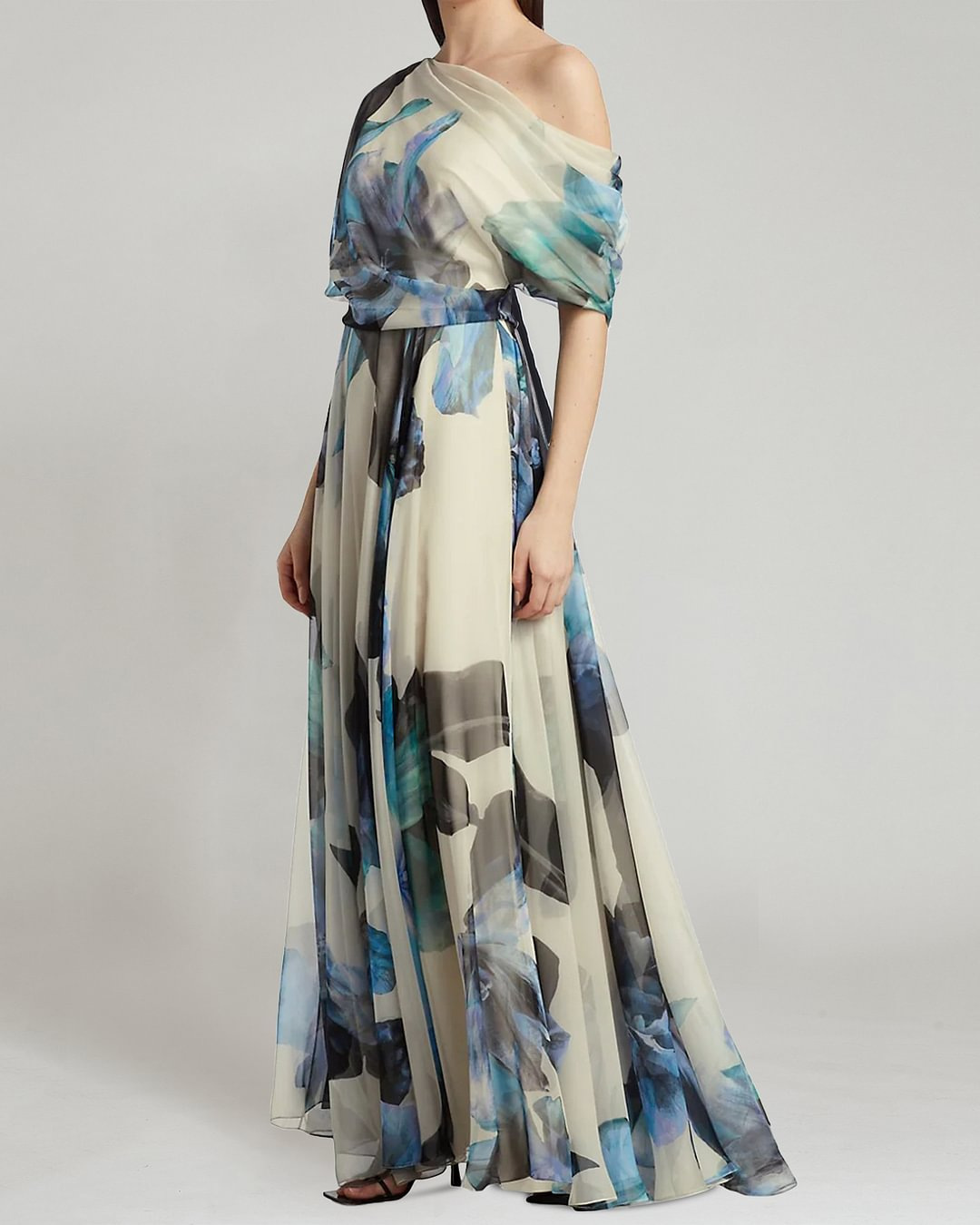 2025 Cross-Border Summer New European And American Bohemian Vacation Style Lace-Up Lolita Flared Printed Dress_ecoleips.com