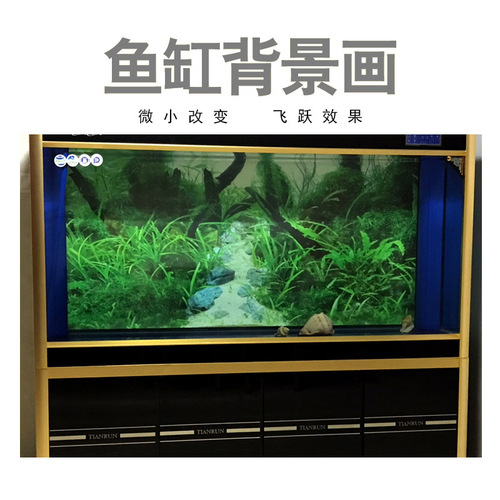 Fish tank background paper painting high-definition picture 3d three-dimensional wallpaper aquarium sticker mural landscaping decorative water plant 5d