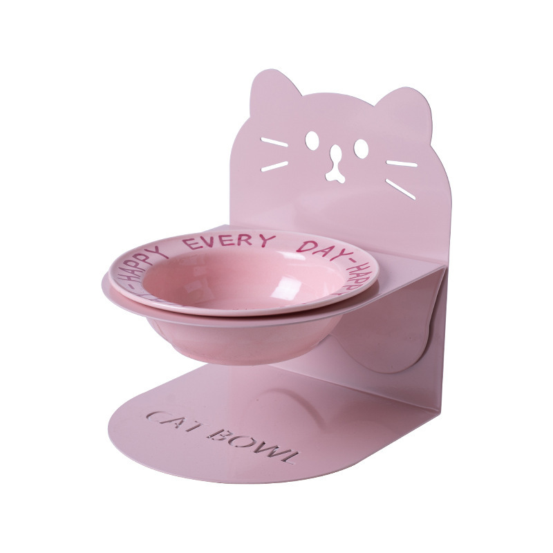 猫碗陶瓷猫食盆猫咪饭碗磁吸高脚猫碗架猫粮碗保护颈椎狗碗防打翻|undefined