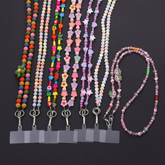Cross-border candy-colored acrylic beaded mobile phone hanging neck lanyard Internet celebrity mobile phone chain diagonal cross-chain mobile phone case accessories for women