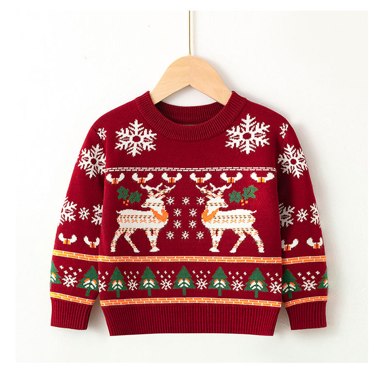 Regular Top Length Sweater Tops Type Toddler(3-6Years) Age Group Festival Occasion Christmas Fashion Elk Knit Hoodies & Sweaters
