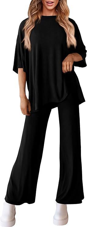 618g Weight Half Sleeve Sleeve Length Spandex, Polyester Fabric Type Pant Co-ord Set Sets Type 2 Pieces Set Quantity Daily Occasion Round Neck Neckline Loose Fit Type Solid Color Pattern Summer, Spring Season Women's Gender Casual Style Daily Women's Casual Solid Color Spandex Polyester Pant Co-ord Set Pants Sets 6