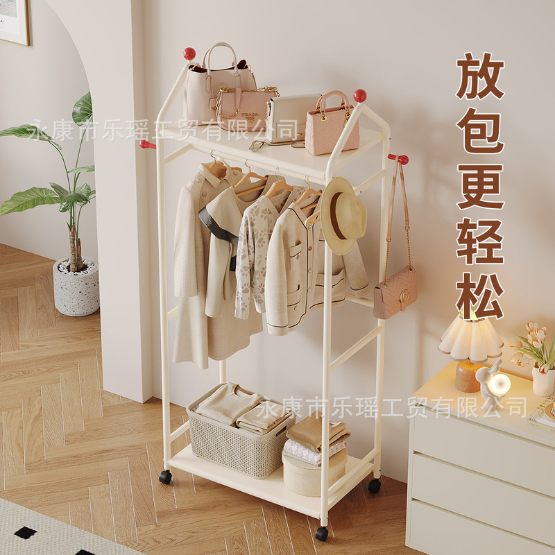 挂衣架家用卧室落地简易衣帽架可移动加粗晾衣架置挂包衣服收纳架|undefined