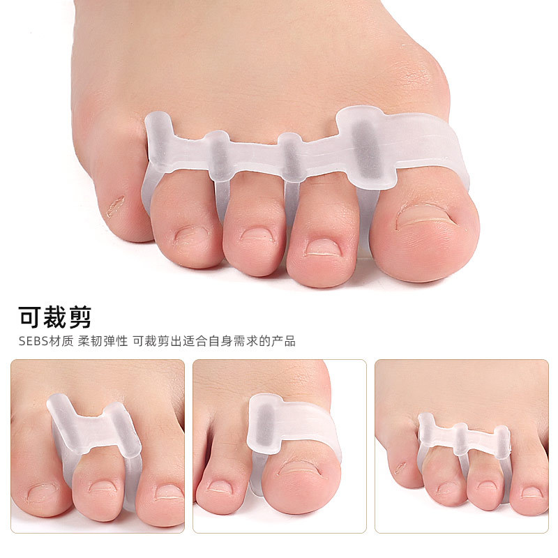 Ajustador valgus sebs separador de dedos de cuatro agujeros separador de dedos para hombres y mujeres abrazadera de pies amortiguador de compresión