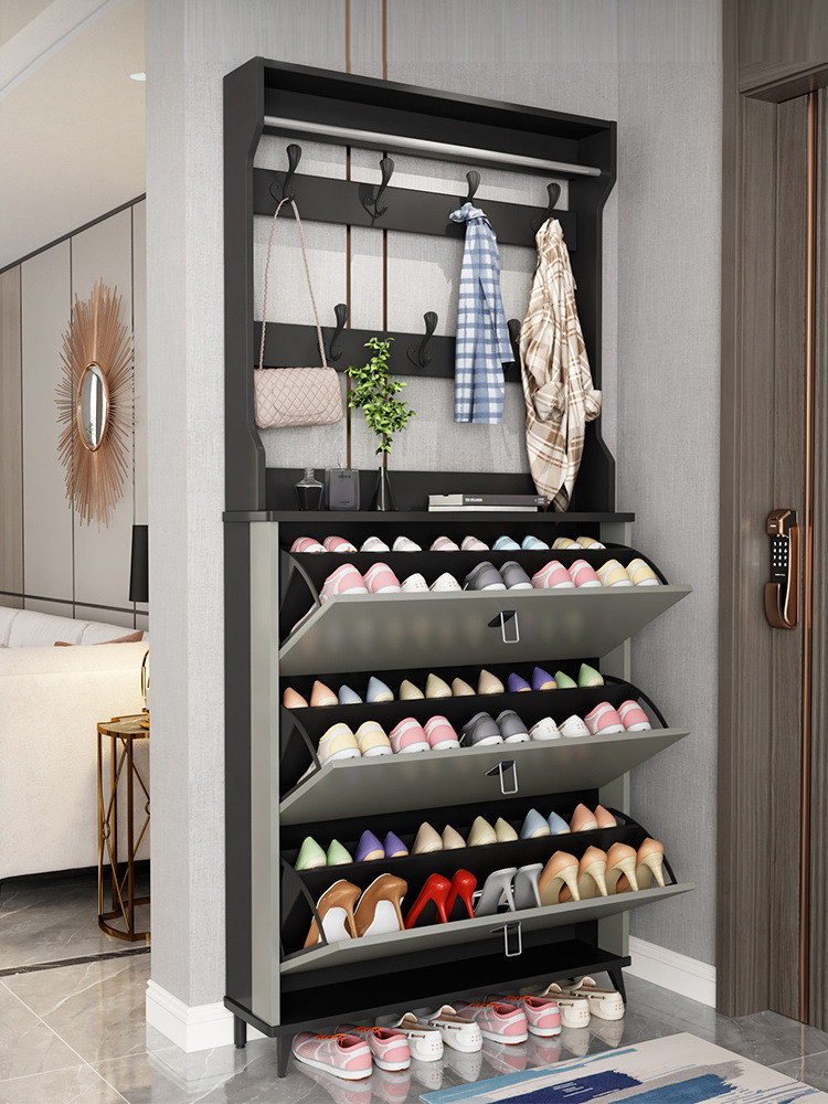 高端鞋櫃家用門口新款掛鈎衣帽鈎一體靠牆掛鑰匙進門靠牆