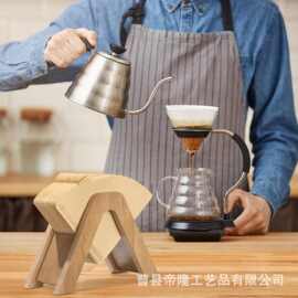 美式木质咖啡滤网置物收纳架三角支架手冲咖啡滤纸收纳架整理架