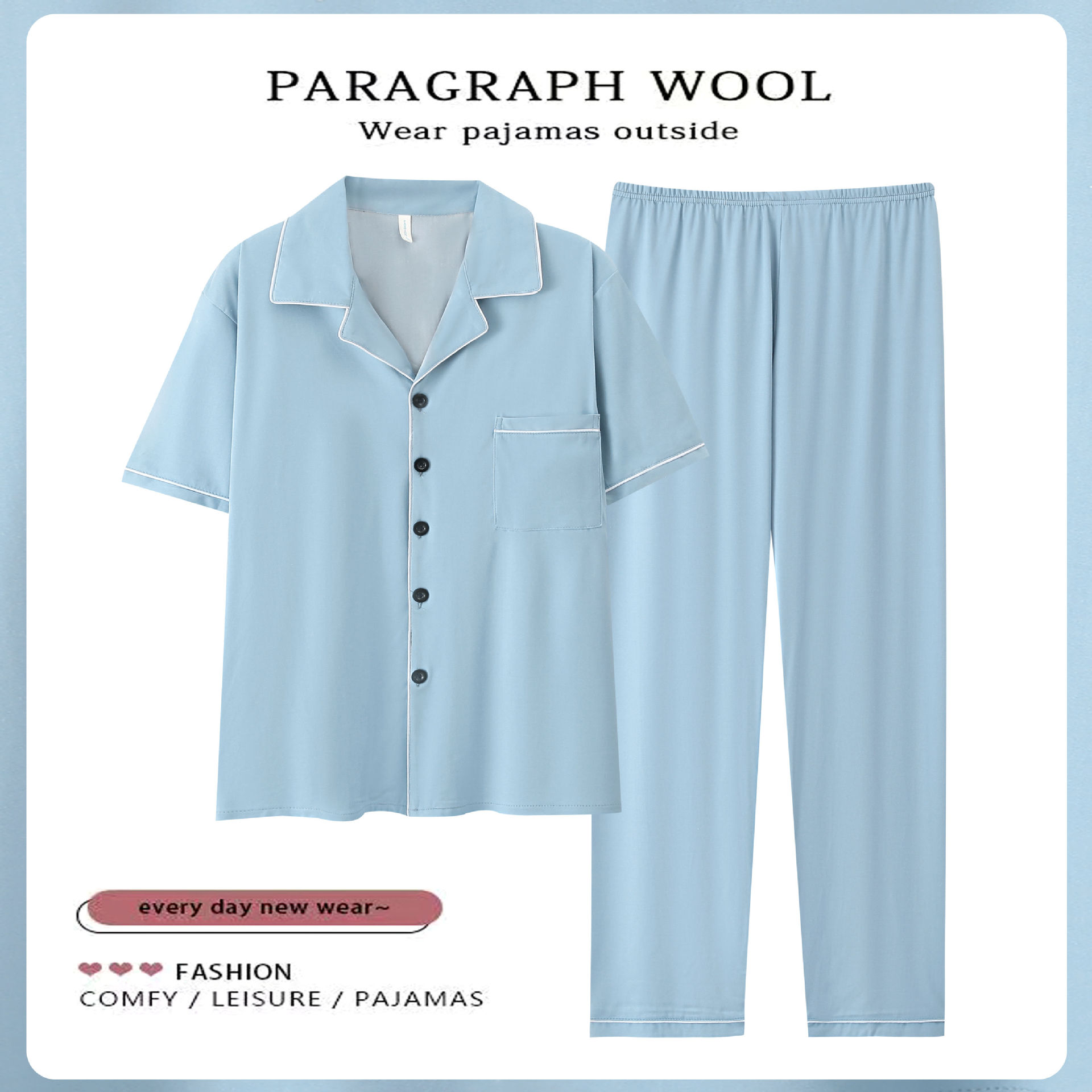 100% algodón pijamas de los hombres de verano Pantalones de manga corta de algodón de verano delgada ropa de abrigo suelta homewear traje