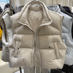 2025新款羽绒马甲女短款立领加厚白鸭绒宽松时尚背心外穿马夹秋