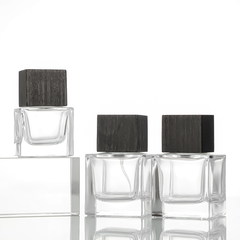 透明厚底四方香水玻璃瓶100ml卡口香水分装瓶便携化妆品喷雾瓶