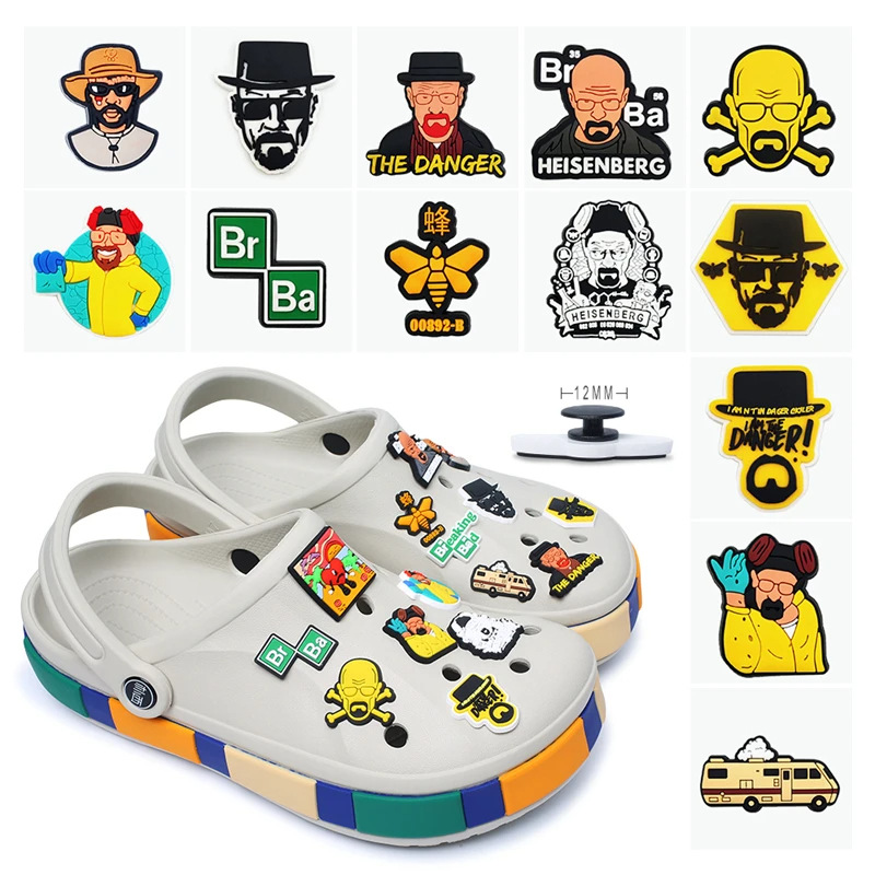 Comercio electrónico transfronterizo al por mayor zapatos de goma suave zapatos de flores accesorios PVC de dibujos animados veneno mortal experto agujero Zapatos de flores hebilla