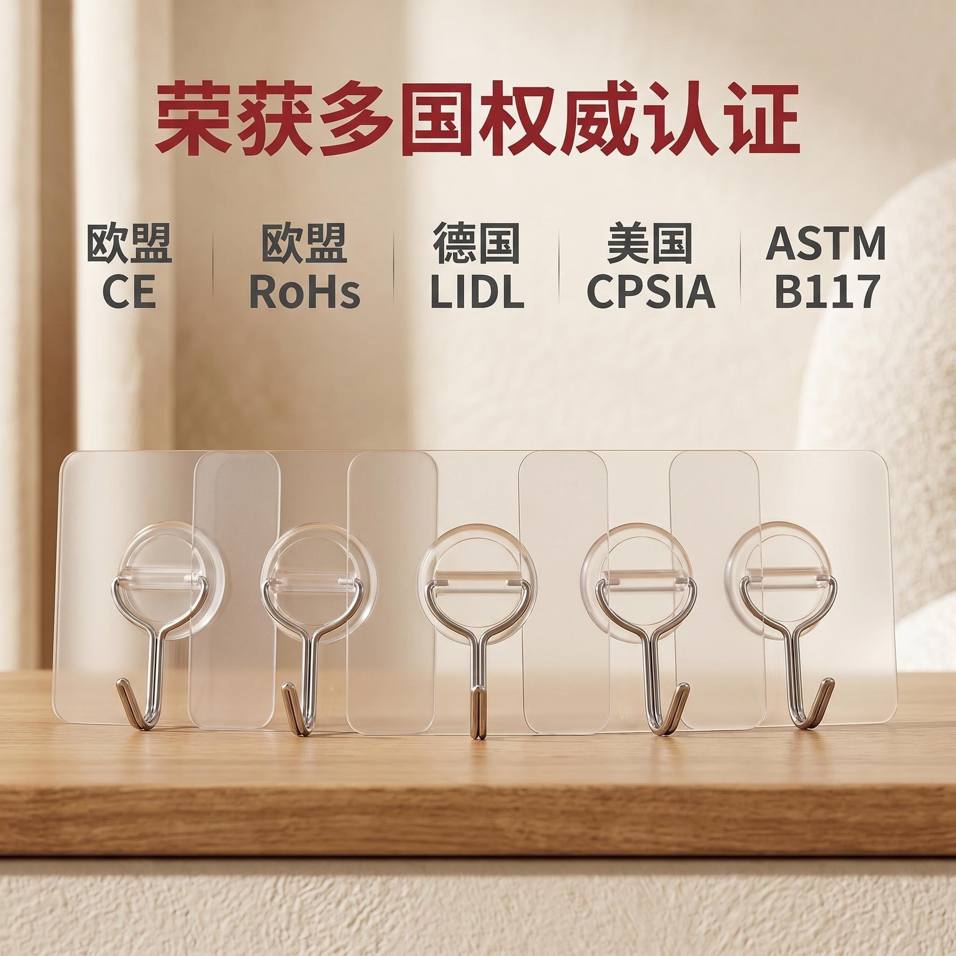 Gancho adhesivo de pared sin perforaciones de acero inoxidable 304 para colgar cuadros