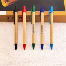 广告圆珠笔印logo按压式牛皮纸管笔宣传环保简易笔推广宣传礼品笔