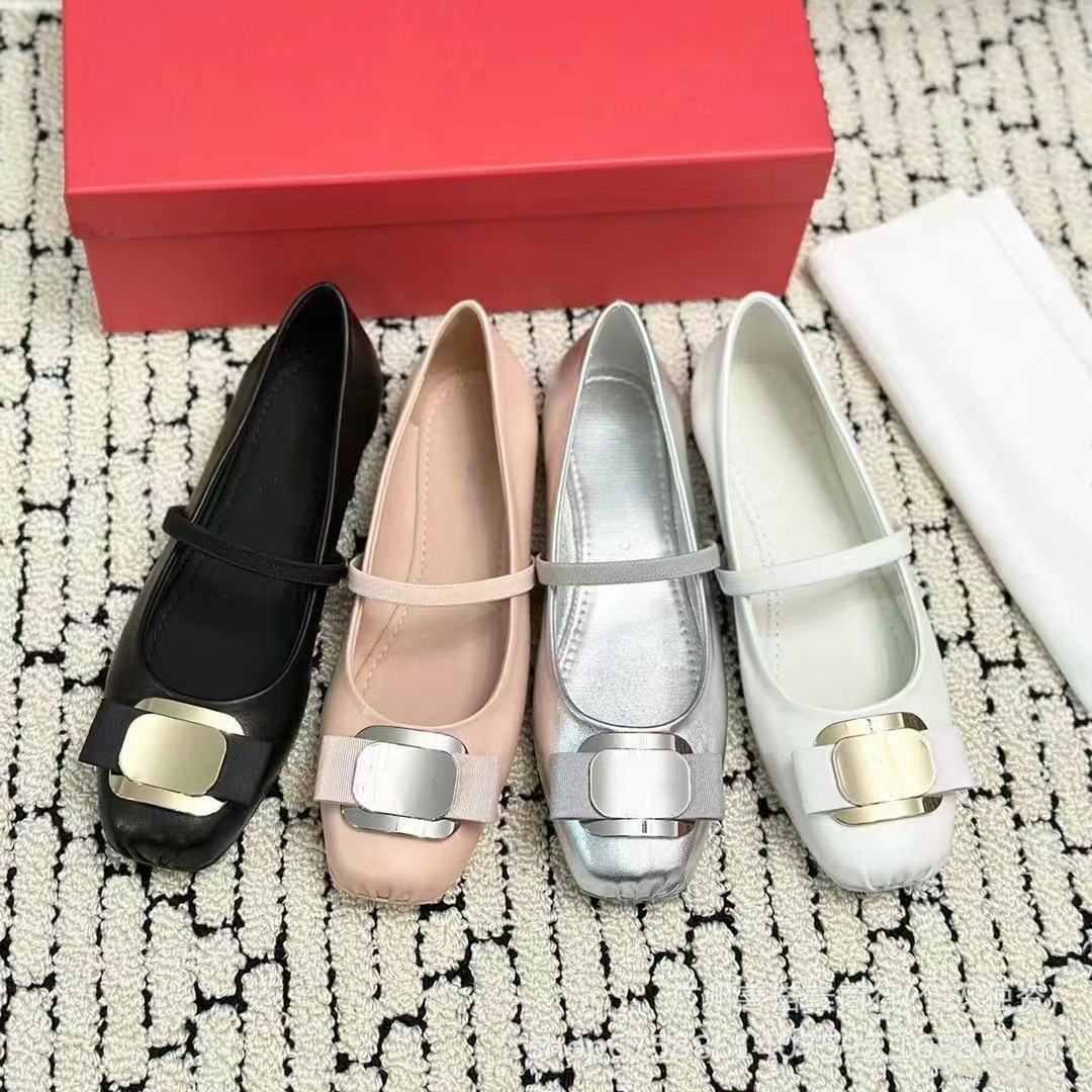 Retro summer black ballet shoes flat