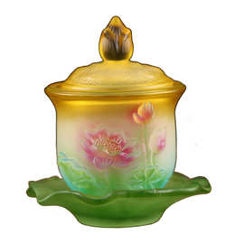 佛具用品大全家用供杯套装琉璃供果果盘香炉酥油灯长明灯供灯E18