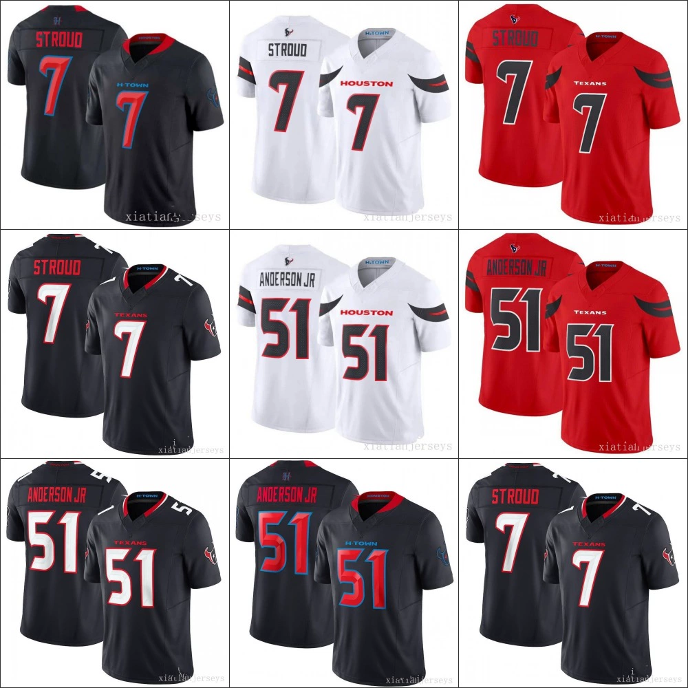 Футболка ретро Texans №7# STROUD 51# 3# 24# 12#