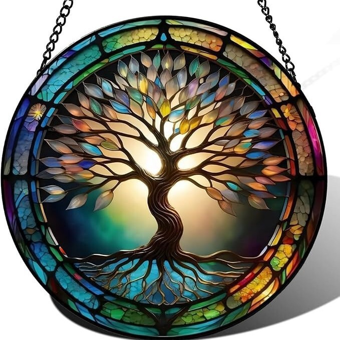 Cross-Border Amazon Hot-Selling Product: Life Tree Series Window Hangings, Indoor Acrylic Round Decorations, Direct from the Manufacturer Cross-Border Amazon Hot-Selling Product: Life Tree Series Window Hangings, Indoor Acrylic Round Decorations, Direct from the Manufacturer