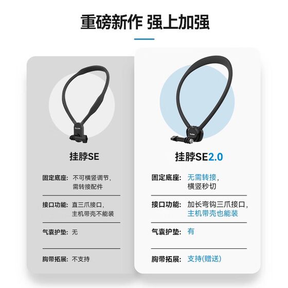 Taixun's new 2.0se neck bracket is suitable for action5/4/3 sports camera chest fixed bracket movement