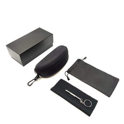 大号太阳眼镜盒套装挂钩通用拉链抗压平光镜盒批发手工镜盒