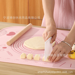 Kitchen maternal and infant grade baking straps thickened antibacterial cartoon cute silicone kneading mat silicone rolling mat chopping board