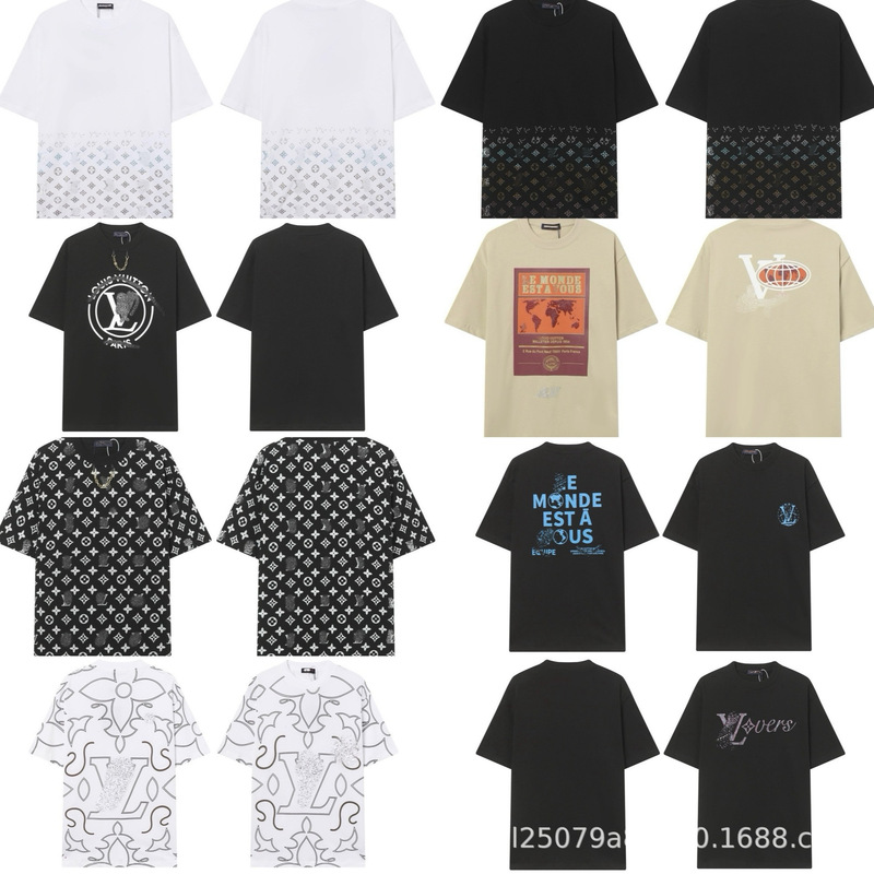 跨境25ss驴家高品质刺绣logo宽松纯棉短袖男女款休闲时尚百搭T恤|undefined
