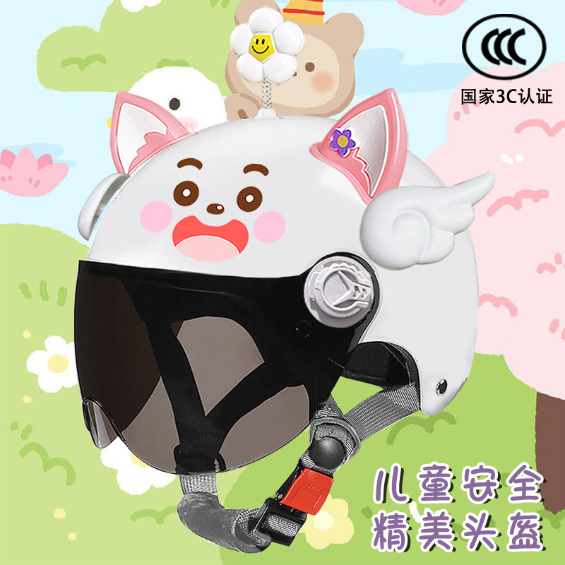 밝은 흰색 양고기 + 자외선 차단제 + 꽃 + 흰색 날개 + 분홍색과 흰색 여우 귀