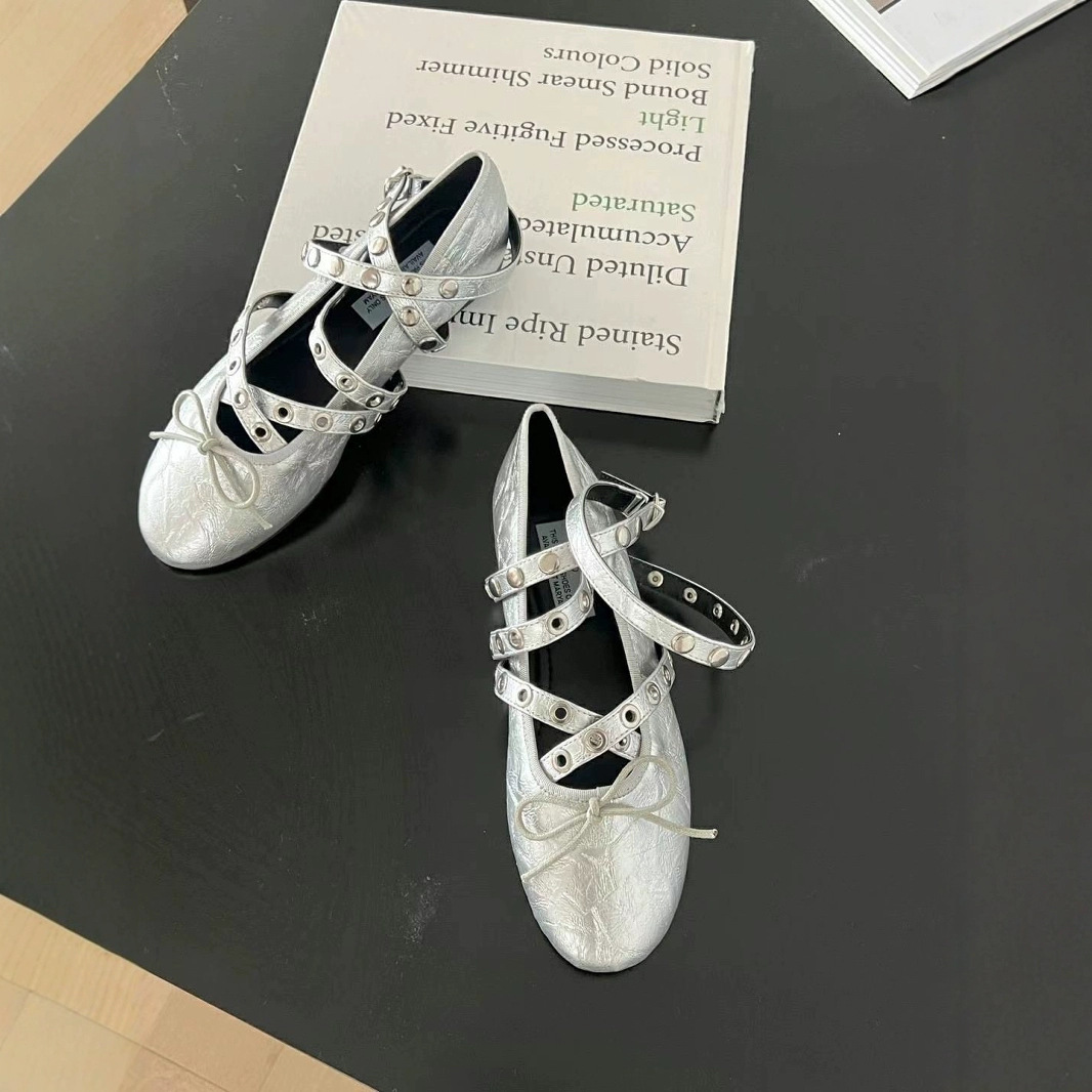 6210出口韩国原单厂家批发奶油团子复古风芭蕾舞鞋女春蝴蝶结浅口