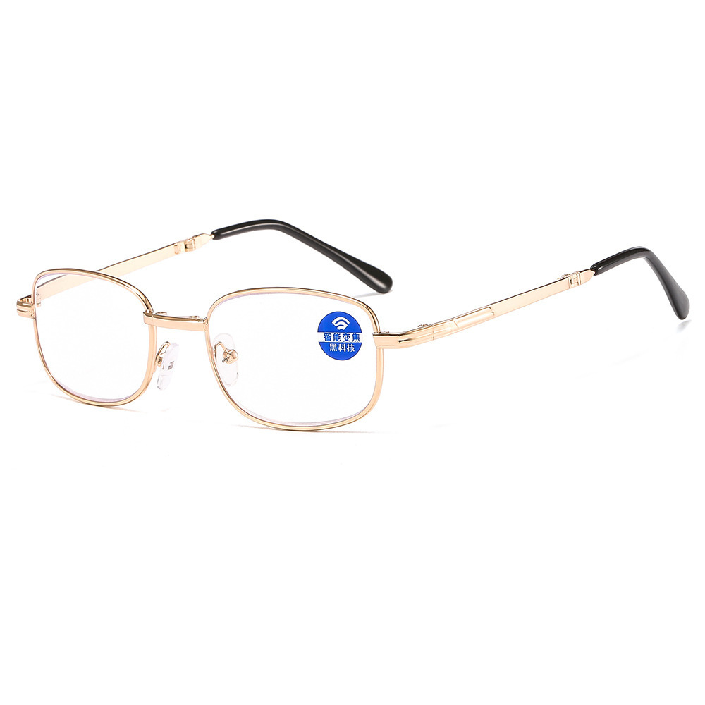HD plegable portátil anti-luz azul gafas de oro ultra ligero recorte de alambre de oro gafas de hombre para mujer gafas de edad media y vieja