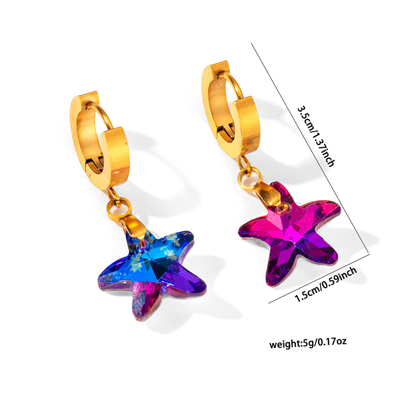 11g Weight 0.03µm Gold Plating Thickness Electroplated Gold Plating Process 201 Stainless Steel Ear Needle Material Golden Plated Plating Material Zircon Inlay Material Drop Earrings Classification 1 Pair Quantity Daily Occasion 201 Stainless Steel Material Star, Heart Shape Pattern Women's Gender Elegant, Retro Style Plating Craft Titanium Steel Star Heart Shape Elegant Retro Drop Earrings For Women's 34