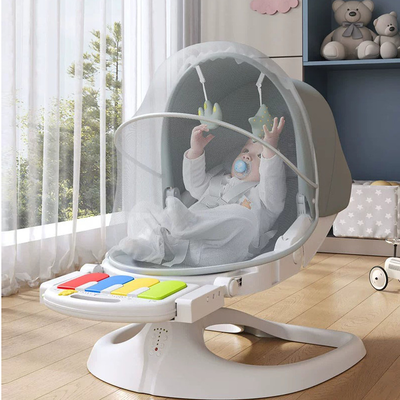 Baby Rocking Chair Soothing Chair to Coax Baby Artifact Baby Electric Rocking Chair Cradle Newborn Baby Sleeping Soothing Recliner