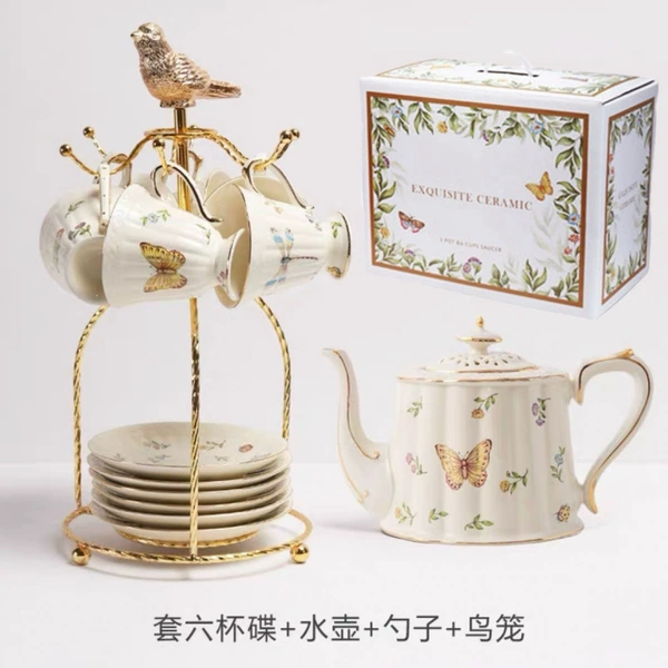 Butterfly a pot of six cups+bird cage gift boxes