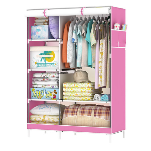 Yaruifan simple wardrobe cloth wardrobe dormitory wardrobe clothes rail coat rack assembly hanger creative thickened steel pipe