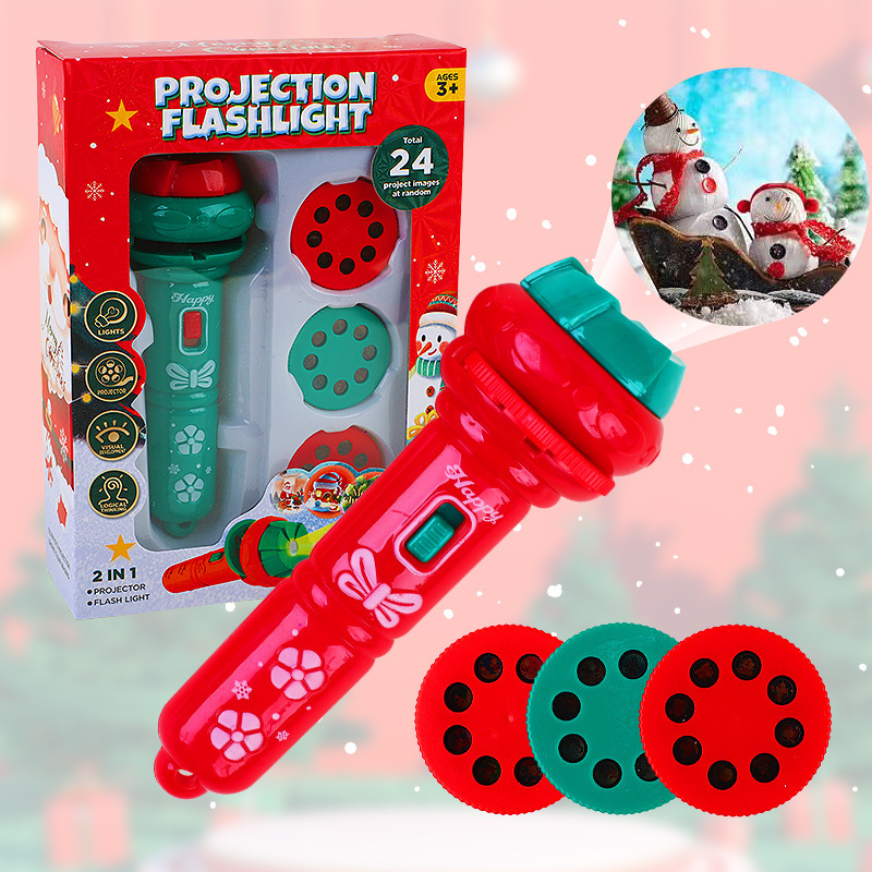 Navidad niños patrón luminoso juguete Navidad dibujos animados proyector linterna Navidad pequeño regalo