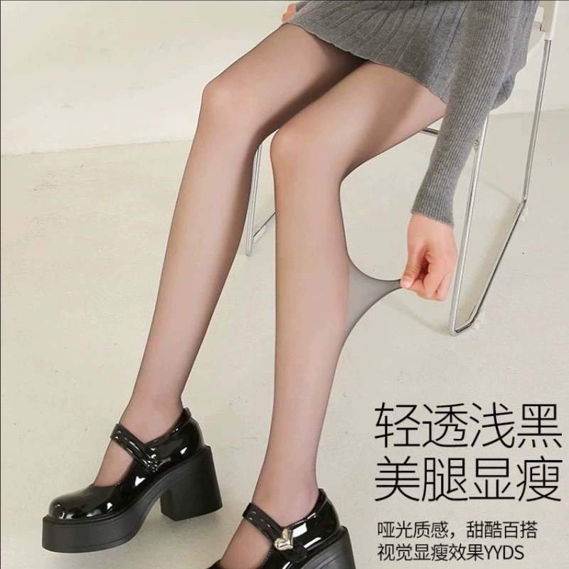 COCO GINZA 0D ultra-thin sheer stockings for women - высокая прозрачность шелк, анти-удаление крючков, нюд/черный