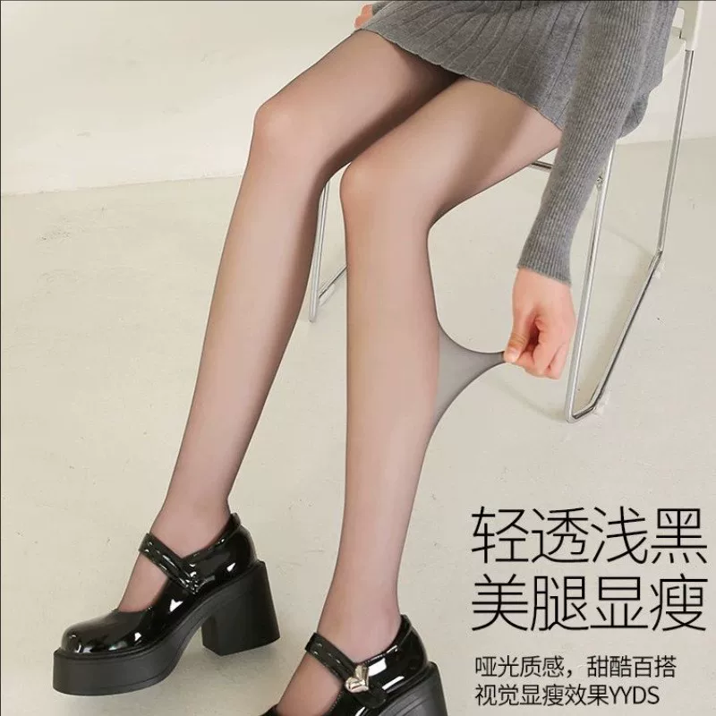 COCO GINZA 0D ultra-thin sheer stockings for women - высокая прозрачность шелк, анти-удаление крючков, нюд/черный