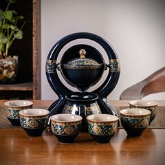 茶器セットの怠け者家庭用シンプルなオフィスアイデア茶器陶磁器半全自動茶器ティーポットカップ