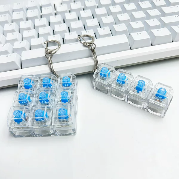 Russian 4-Key Stress-Relief Keychain Pendant Fingertip Press Decompression Light-Up Toy Fingertip Button Wholesale