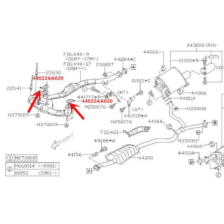 44022AA020适用斯巴鲁森林人力狮傲虎XV翼豹BRZ排气管垫片歧管垫